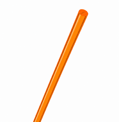 Acrylaat rond staf transparant oranje 1000x4mm