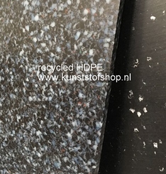 Polyethyleen plaat recycled  kleur gespikkeld zwart