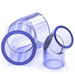 PVC transparante knie 45 graden