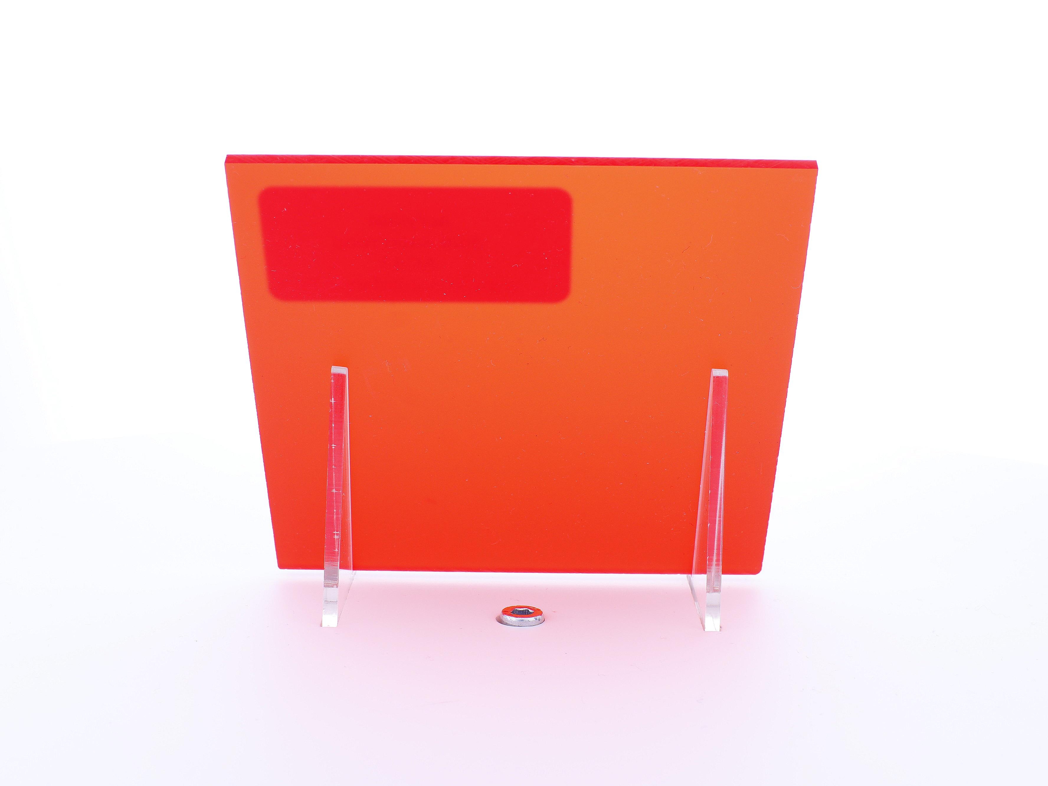 Acrylaat plaat transparant rood  mat/mat AC43