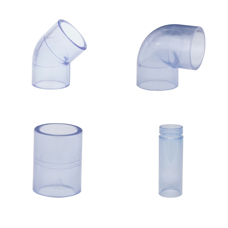 PVC transparante knie 45 graden