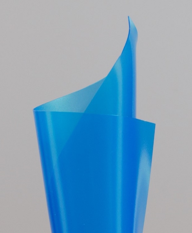 Zacht pvc kobalt blauw transparant-mat 0,15 mm
